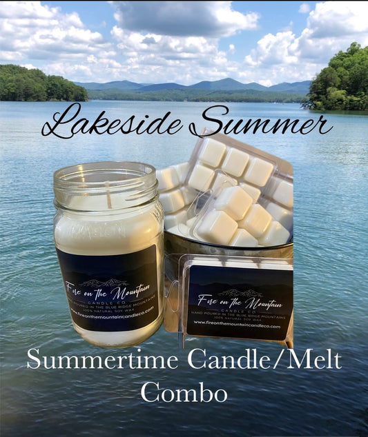 Fire on the Mountain Candle/Melt Summertime Combo, Lakeside Summer